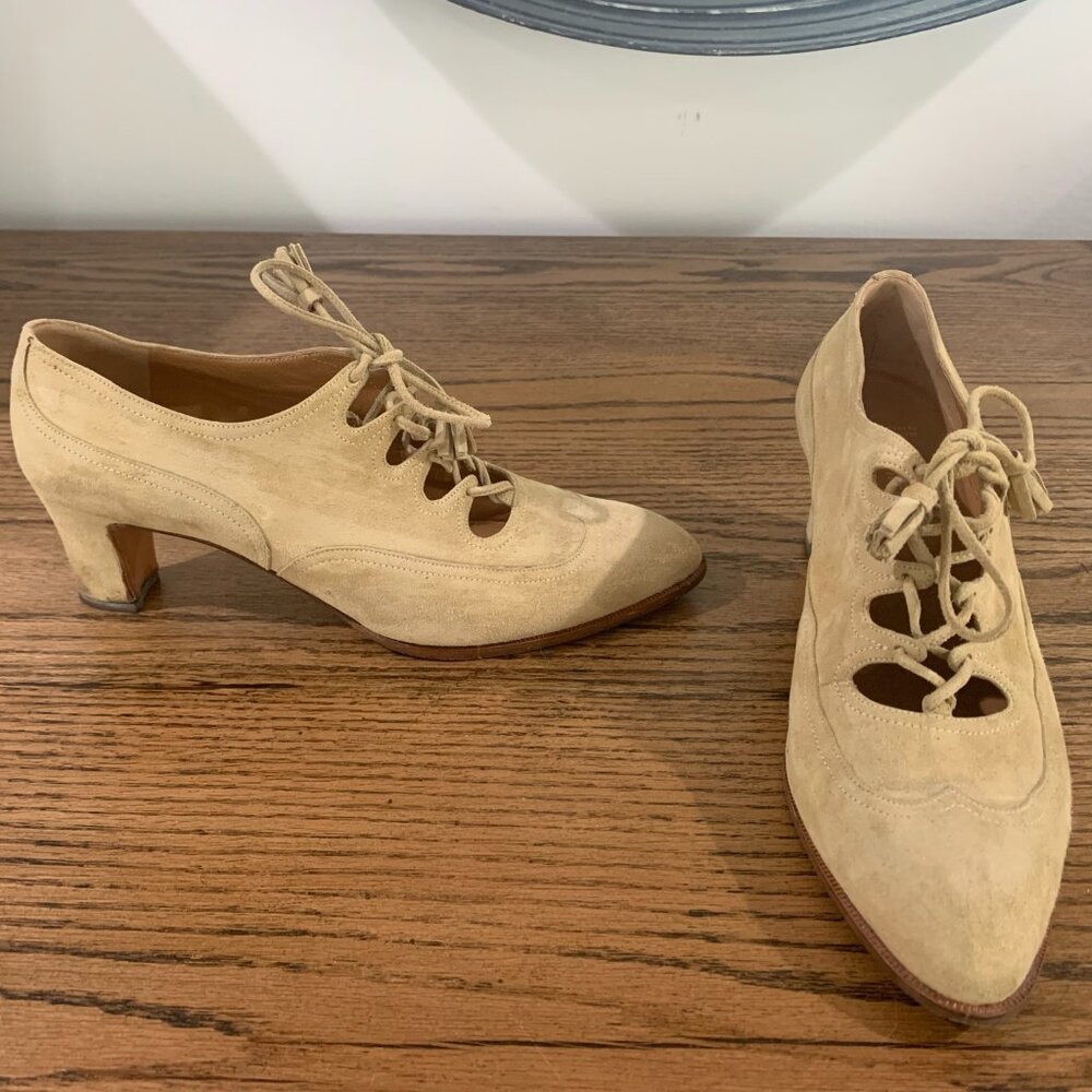 Vintage Hermes Suede Lace-ups